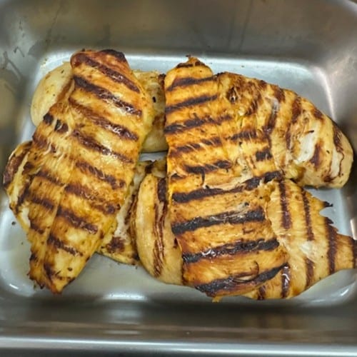 Juicy Marinated BBQ Chicken Breast Sandwich.