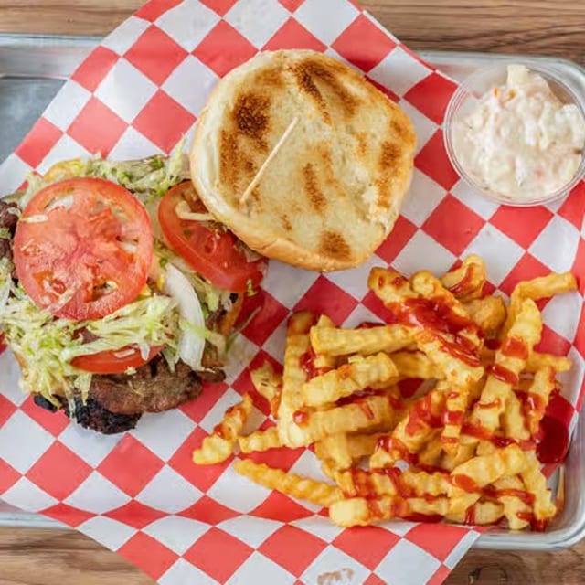 Juicy Seasoned Smash Burger on A Sesame Bun.