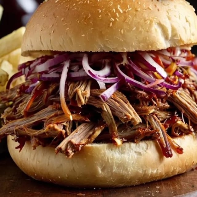 BBQ Pulled Pork Sandwich.
