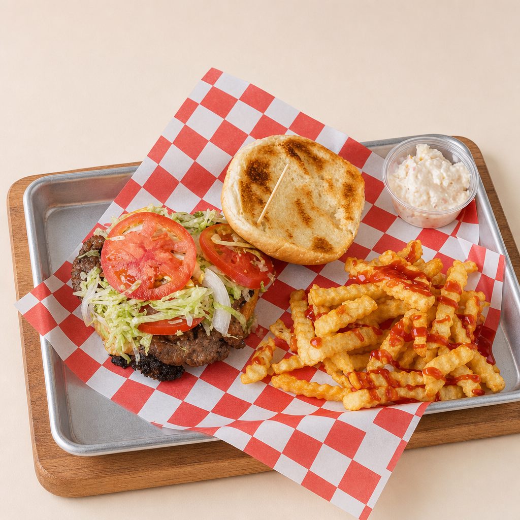 Juicy Seasoned Smash Burger on A Sesame Bun.