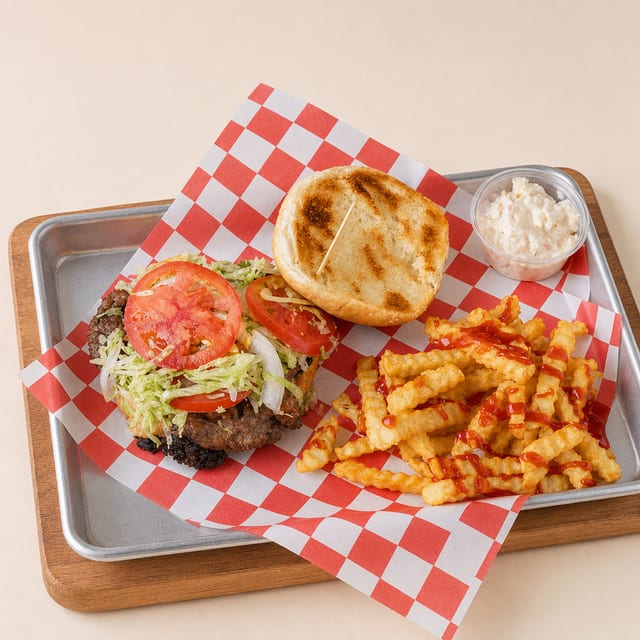 Juicy Seasoned Smash Burger on A Sesame Bun.