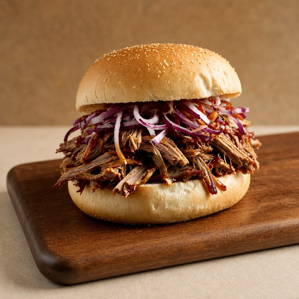 BBQ Pulled Pork Sandwich.